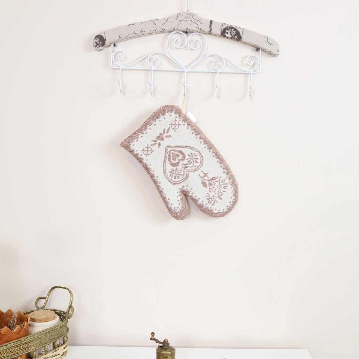 Virtuvinė pirštinė Ruda širdelė