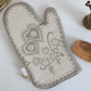 Virtuvinė pirštinė Pilka širdelė