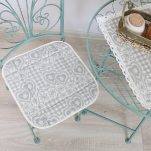 Kedės pagalvėlė pilkos širdelės, namų valgamojo dekoras