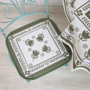 Kedės pagalvėlė žalios tulpės, namų valgamojo dekoras