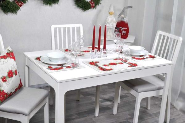 Kalėdinė stalo servetėlė Kalėdinės gėlės - Image 3