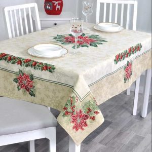 Kalėdinė staltiesė Kalėdų gėlė (blizgi)