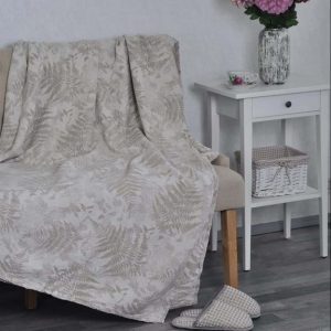 Lininė lovatiesė Paparčiai