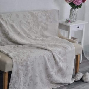 Lininė lovatiesė Rusvos rožės