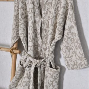 Lininis chalatas Raštai