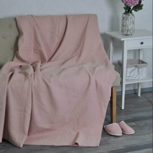 Lininė lovatiesė Rausvas vakaras