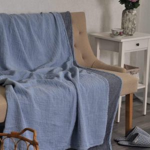 Lininė lovatiesė Melsvumas