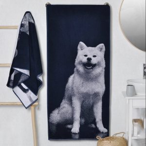 Medvilninis rankšluostis Akita Inu