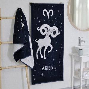 Medvilninis vonios rankšluostis zodiakas Avinas