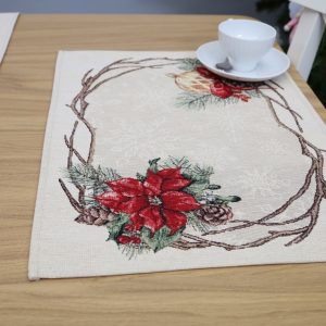 Kalėdinė stalo servetėlė Žiemos Akcentai (blizgi)