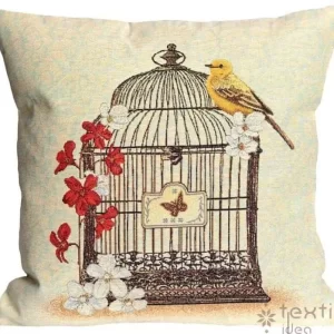 Dvipusis pagalvės užvalkalas Paukštis ir narvelis