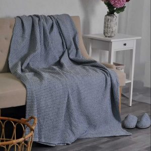 Lininė lovatiesė Melsvas vakaras