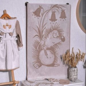 Vaikiškas vonios rankšluostis Ežiukas