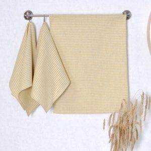 Virtuvinis vaflinis rankšluostis Geltoni dryžiai