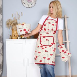 Virtuvinė prijuostė Raudonos aguonos