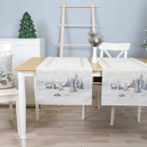 Kalėdinis Stalo takelis Sniego Pasaka (blizgus)