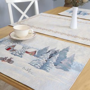 Kalėdinė stalo servetėlė Sniego Pasaka (blizgi)