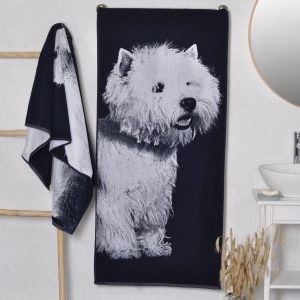 Medvilninis rankšluostis Vakarų Škotijos baltasis terjeras