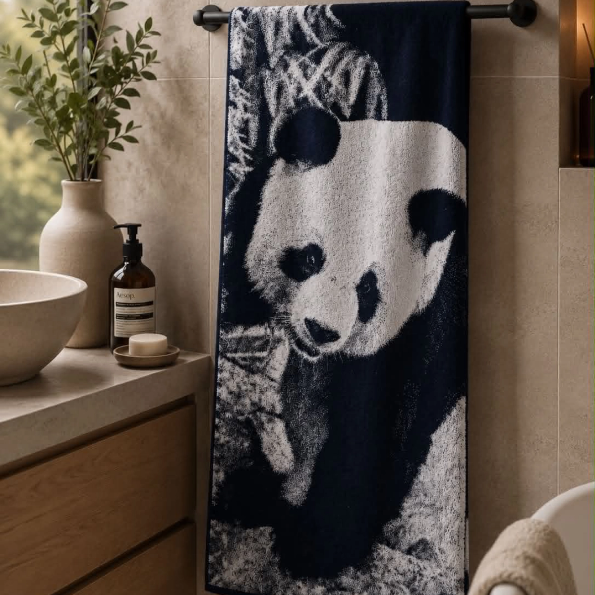 Medvilninis rankšluostis Panda - Image 3