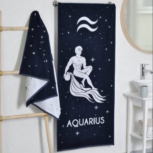 Medvilninis vonios rankšluostis Zodiakas Vandenis