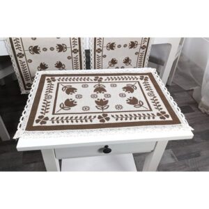 Medvilninių stalo servetėlių rinkinys Rudos tulpės