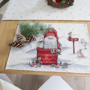 Kalėdinė stalo servetėlė Nykštukai (blizgi)