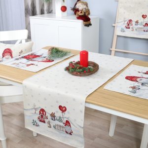 Kalėdinis Stalo takelis Nykštukai (blizgus)