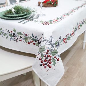 Kalėdinė staltiesė Uogos (blizgi)