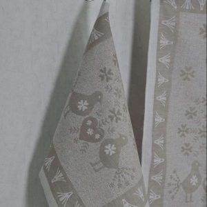 Virtuvinis lininis rankšluostis Balandžiai