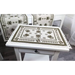 Medvilninių stalo servetėlių rinkinys Žalios tulpės