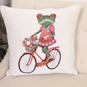 Dvipusis pagalvės užvalkalas Varlytė ir dviratis