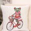 Dvipusis pagalvės užvalkalas Varlytė ir dviratis