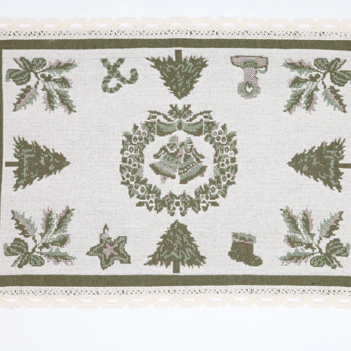 Medvilninių stalo servetėlių rinkinys Žalia eglutė