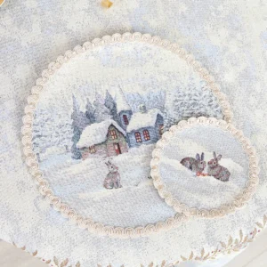 Apvali Kaledinė stalo servetėlė Sniego pasaka