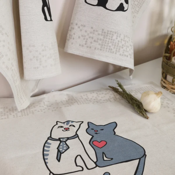 Virtuvinių rankšluosčių rinkinys Katinai