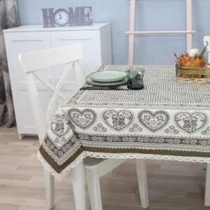 Medvilninė staltiesė Šokėjai ruda / 1 perkate – antra dovanų!