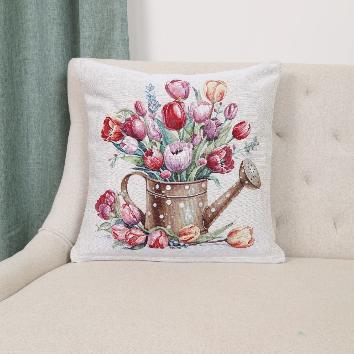 Dvipusis pagalvės užvalkalas Tulpių harmonija