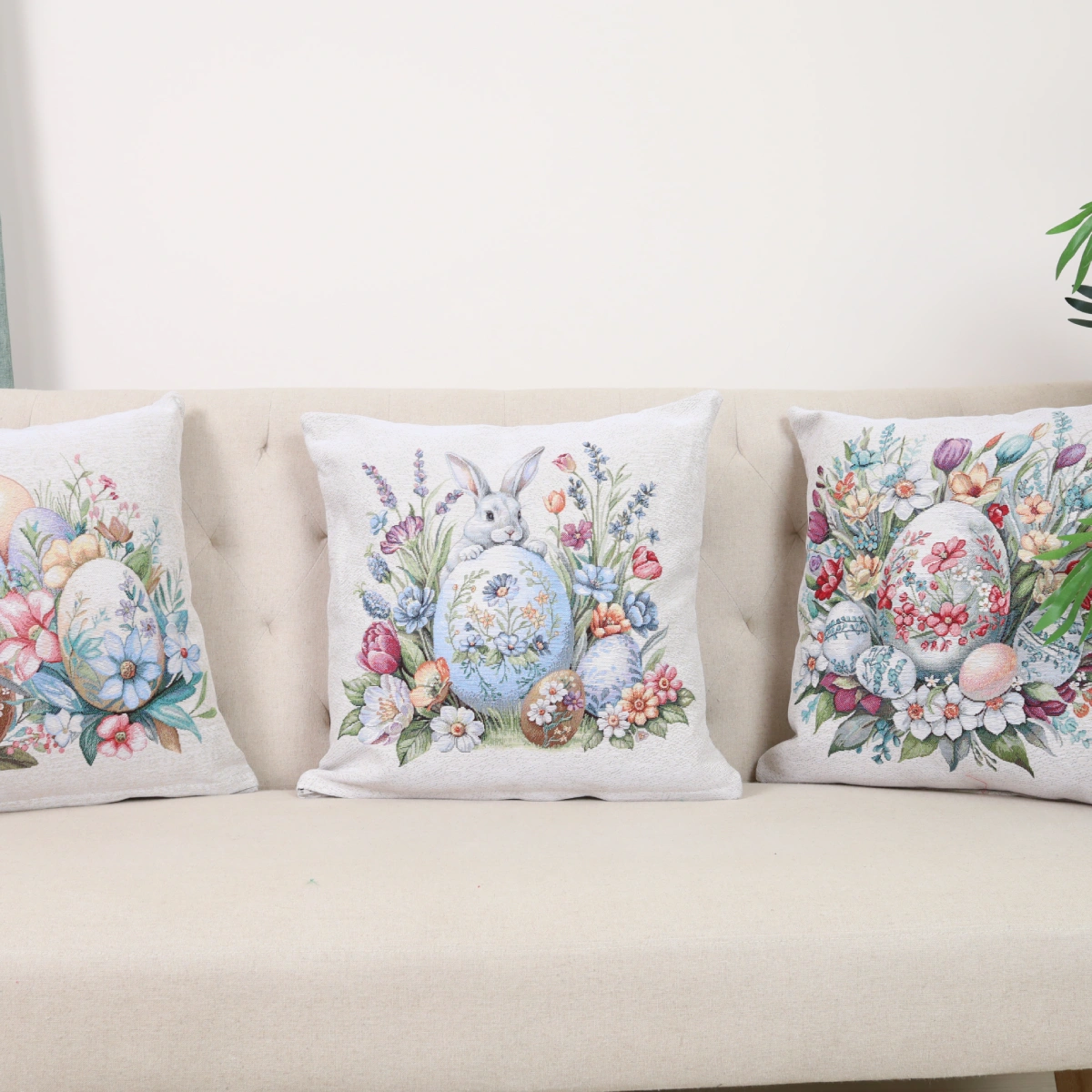 Dvipusis pagalvės užvalkalas Velykų margučiai