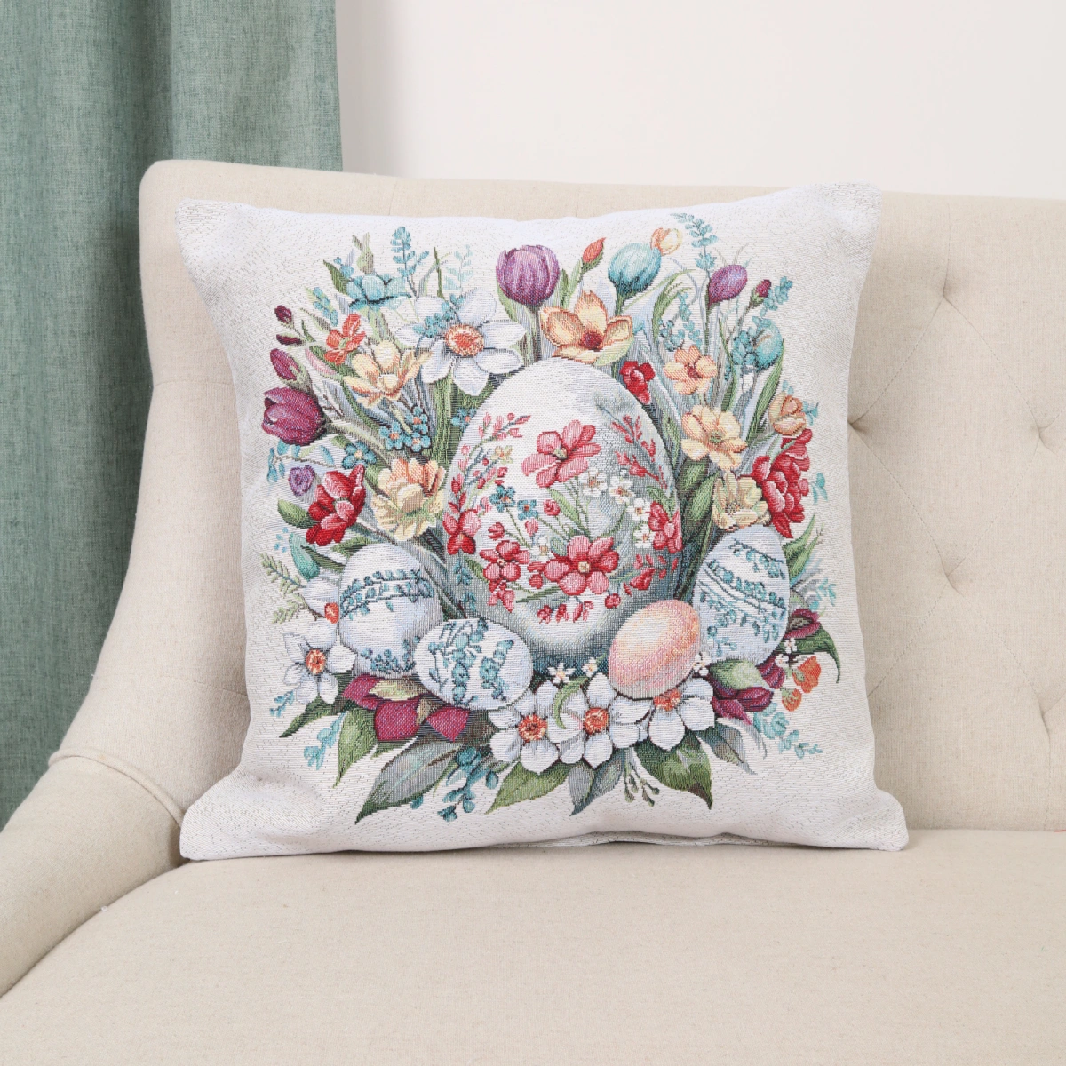 Dvipusis pagalvės užvalkalas Pavasario margučiai