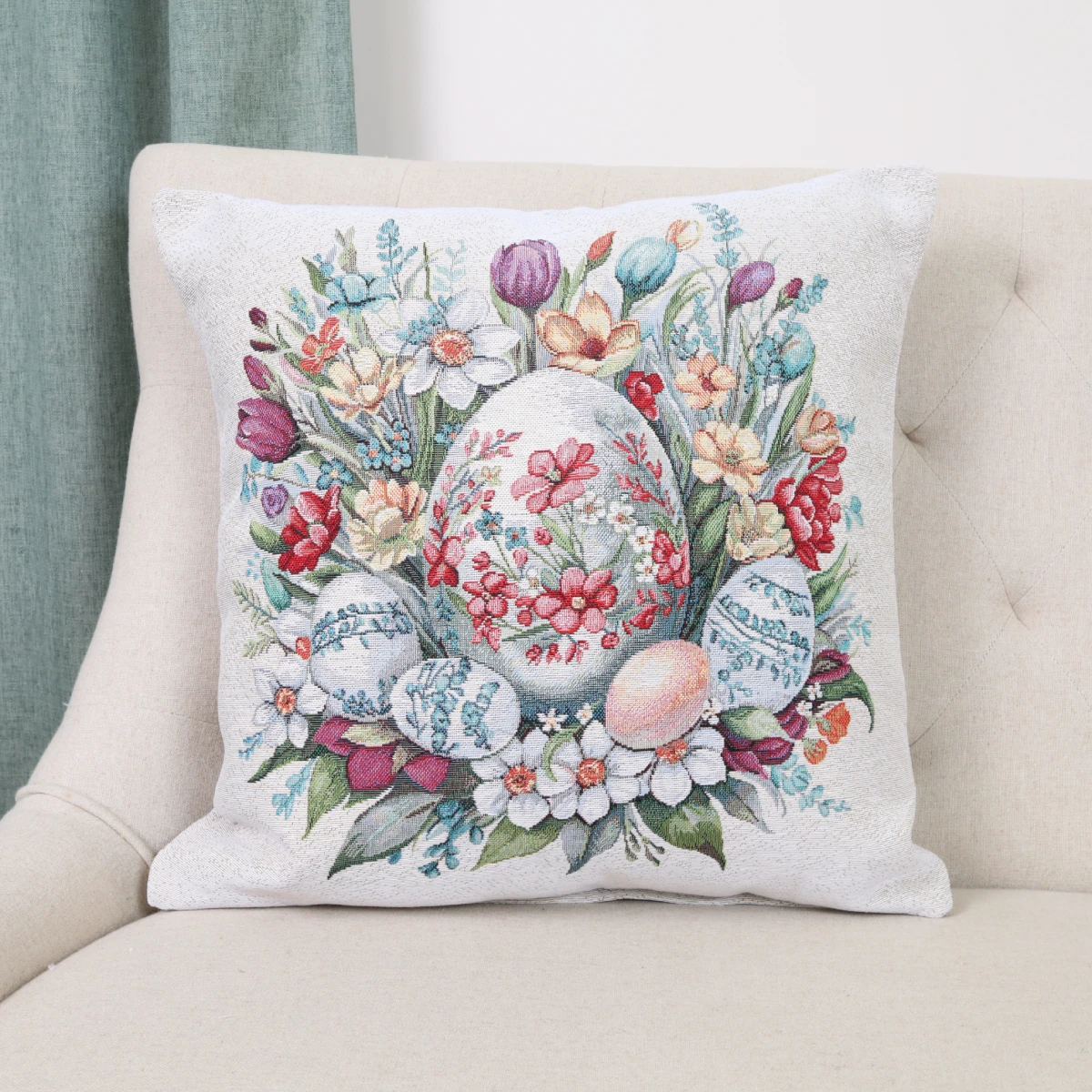 Dvipusis pagalvės užvalkalas Pavasario margučiai