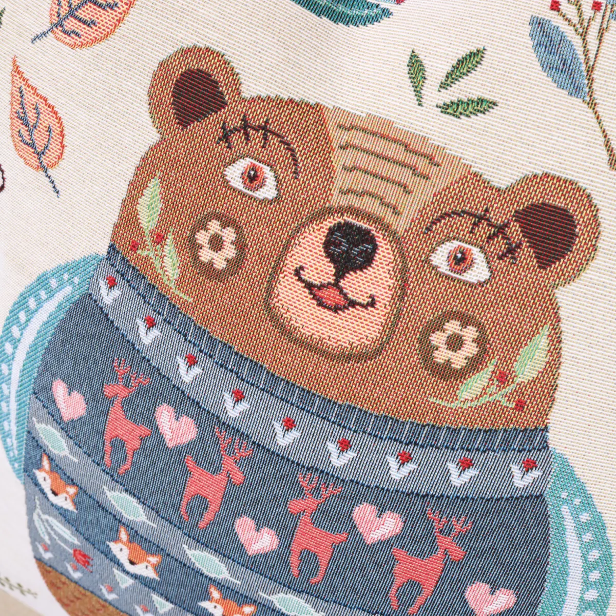 Dvipusis pagalvės užvalkalas Miško draugai - Meškutis