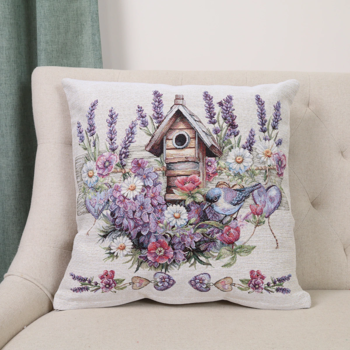 Dvipusis pagalvės užvalkalas Provanso romantika