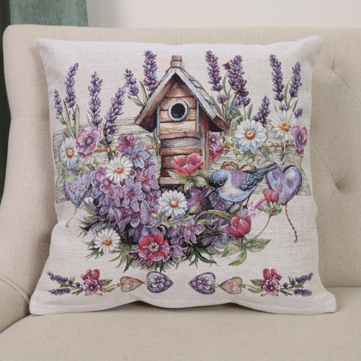 Dvipusis pagalvės užvalkalas Provanso romantika