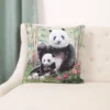 Dvipusis pagalvės užvalkalas Panda su jaunikliu