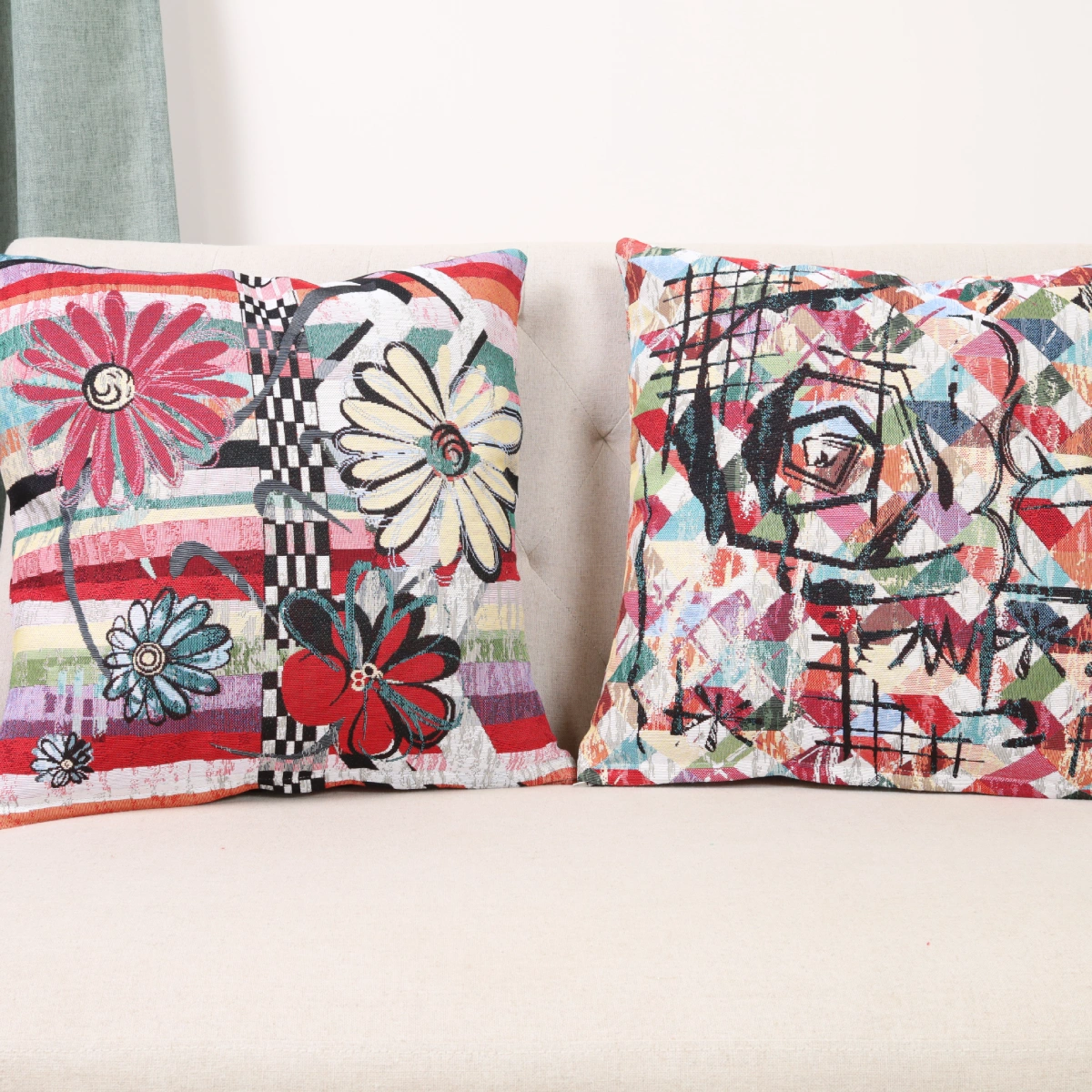 Dvipusis pagalvės užvalkalas Grafikos gėlės