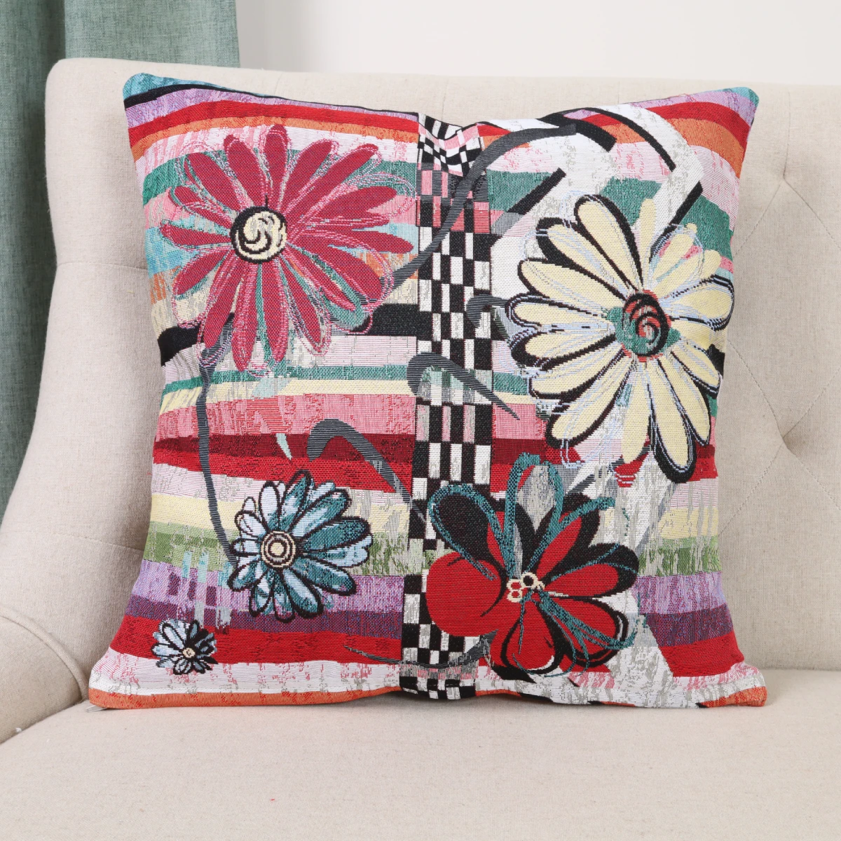 Dvipusis pagalvės užvalkalas Grafikos gėlės