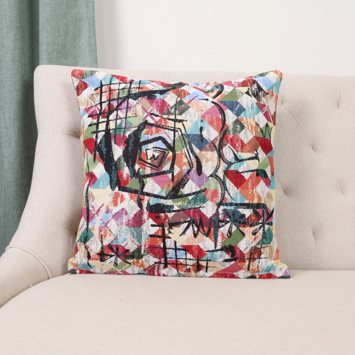 Dvipusis pagalvės užvalkalas Spalvų ritmas