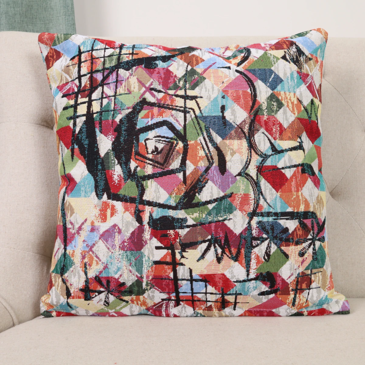 Dvipusis pagalvės užvalkalas Spalvų ritmas