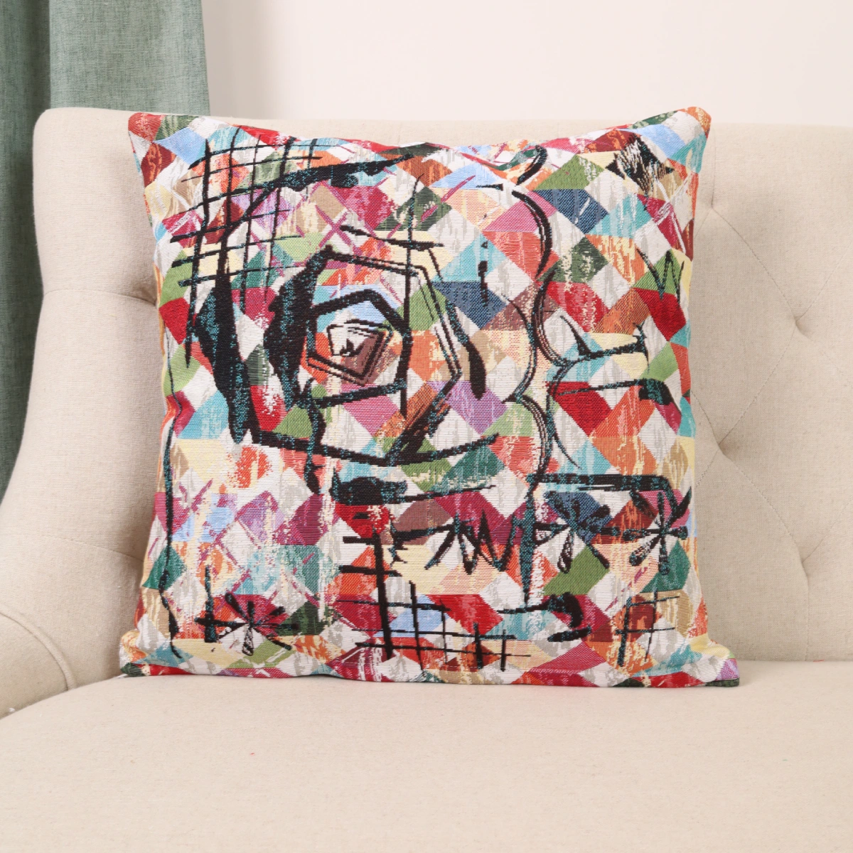 Dvipusis pagalvės užvalkalas Spalvų ritmas