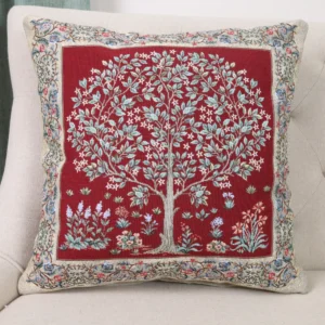 Bordo dvipusis pagalvės užvalkalas Baroko gėlės